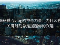 揭秘糖心vlog的神奇力量：为什么在关键时刻总是提起你的兴趣