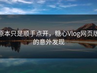 原本只是顺手点开，糖心Vlog网页版的意外发现