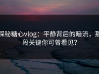 探秘糖心vlog：平静背后的暗流，那段关键你可曾看见？