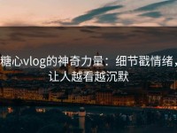 糖心vlog的神奇力量：细节戳情绪，让人越看越沉默
