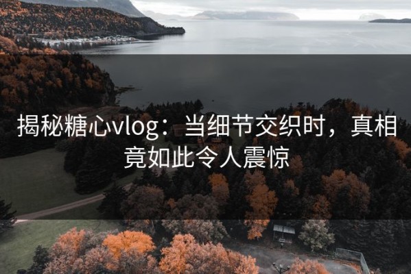 揭秘糖心vlog：当细节交织时，真相竟如此令人震惊
