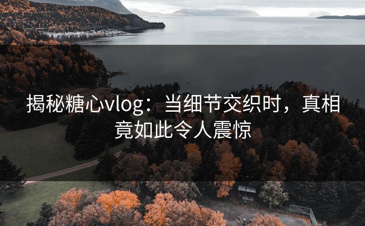 揭秘糖心vlog:当细节交织时,真相竟如此令人震惊 揭秘糖心vlog:当细节交织时,真相竟如此令人震惊