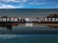 别被表面骗了，糖心vlog的真实面貌揭秘