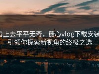 看上去平平无奇，糖心vlog下载安装，引领你探索新视角的终极之选