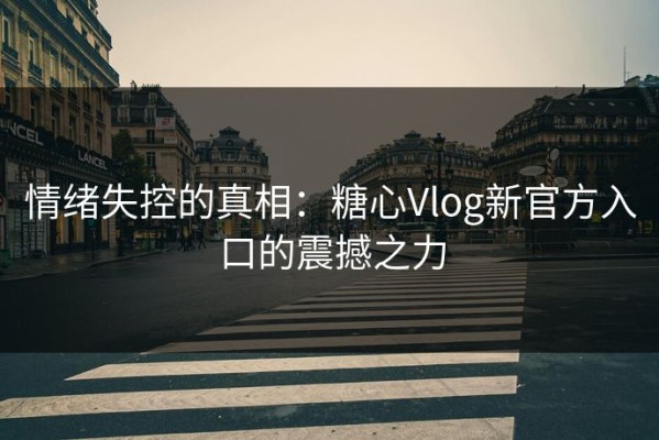 情绪失控的真相：糖心Vlog新官方入口的震撼之力