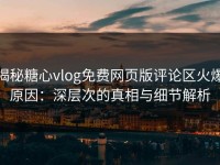 揭秘糖心vlog免费网页版评论区火爆原因：深层次的真相与细节解析