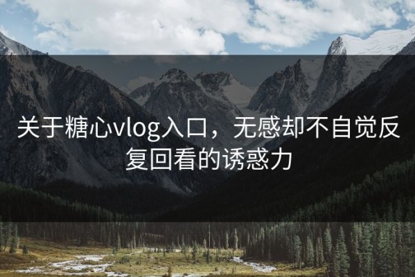 关于糖心vlog入口，无感却不自觉反复回看的诱惑力