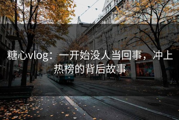 糖心vlog：一开始没人当回事，冲上热榜的背后故事