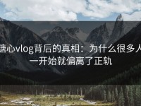 糖心vlog背后的真相：为什么很多人一开始就偏离了正轨