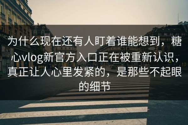 为什么现在还有人盯着谁能想到，糖心vlog新官方入口正在被重新认识，真正让人心里发紧的，是那些不起眼的细节