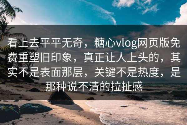 看上去平平无奇，糖心vlog网页版免费重塑旧印象，真正让人上头的，其实不是表面那层，关键不是热度，是那种说不清的拉扯感