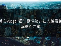 糖心vlog：细节戳情绪，让人越看越沉默的力量