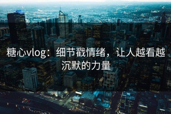 糖心vlog：细节戳情绪，让人越看越沉默的力量