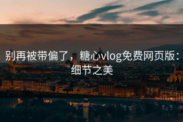 别再被带偏了，糖心vlog免费网页版：细节之美