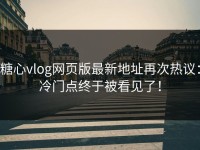 糖心vlog网页版最新地址再次热议：冷门点终于被看见了！