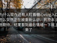 为什么现在还有人盯着糖心vlog入口怎么突然正在被重新认识，我原本没抱期待，结果看到最后情绪一下就上来了