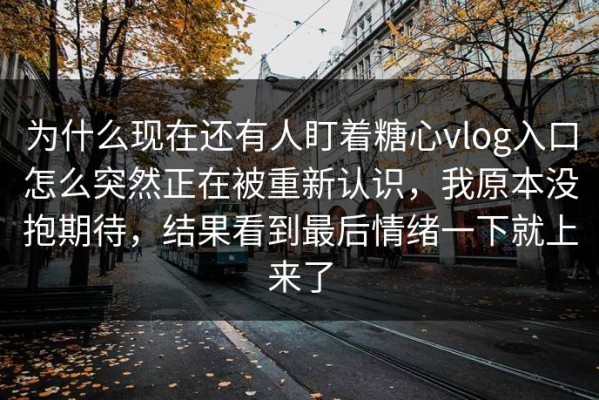 为什么现在还有人盯着糖心vlog入口怎么突然正在被重新认识，我原本没抱期待，结果看到最后情绪一下就上来了