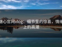 糖心官网vlog：细节里的惊喜，情绪上的高潮