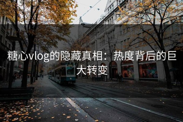 糖心vlog的隐藏真相：热度背后的巨大转变