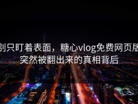 别只盯着表面，糖心vlog免费网页版突然被翻出来的真相背后