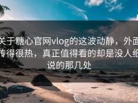 关于糖心官网vlog的这波动静，外面传得很热，真正值得看的却是没人细说的那几处