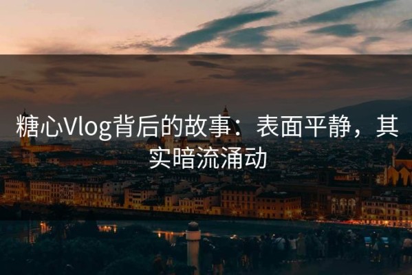 糖心Vlog背后的故事：表面平静，其实暗流涌动