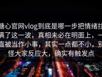糖心官网vlog到底是哪一步把情绪拉满了这一波，真相未必在明面上，一直被当作小事，其实一点都不小，别怪大家反应大，确实有触发点