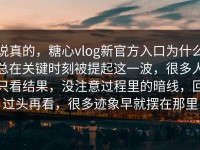 说真的，糖心vlog新官方入口为什么总在关键时刻被提起这一波，很多人只看结果，没注意过程里的暗线，回过头再看，很多迹象早就摆在那里