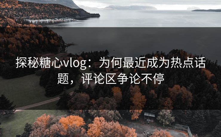 探秘糖心vlog：为何最近成为热点话题，评论区争论不停