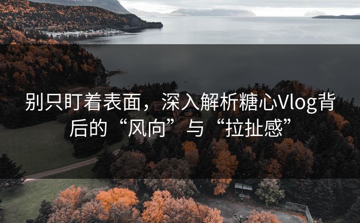 别只盯着表面,深入解析糖心Vlog背后的“风向”与“拉扯感” 别只盯着表面,深入解析糖心Vlog背后的“风向”与“拉扯感”