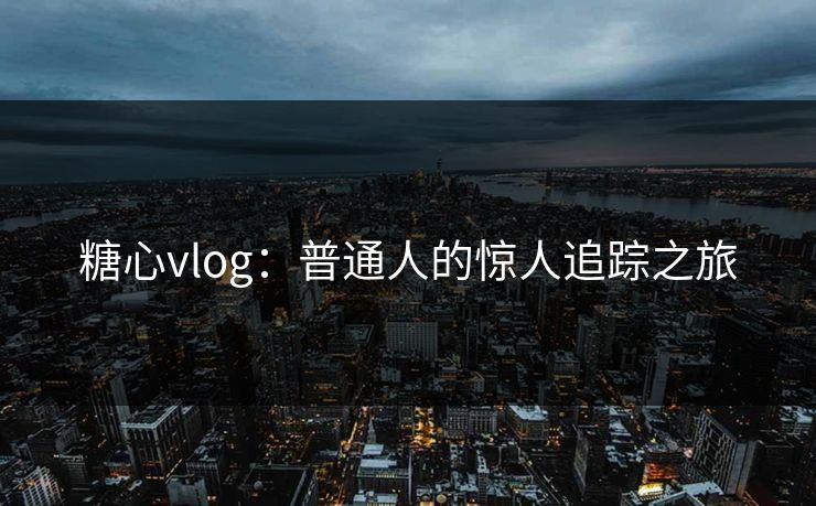 糖心vlog:普通人的惊人追踪之旅 糖心vlog:普通人的惊人追踪之旅