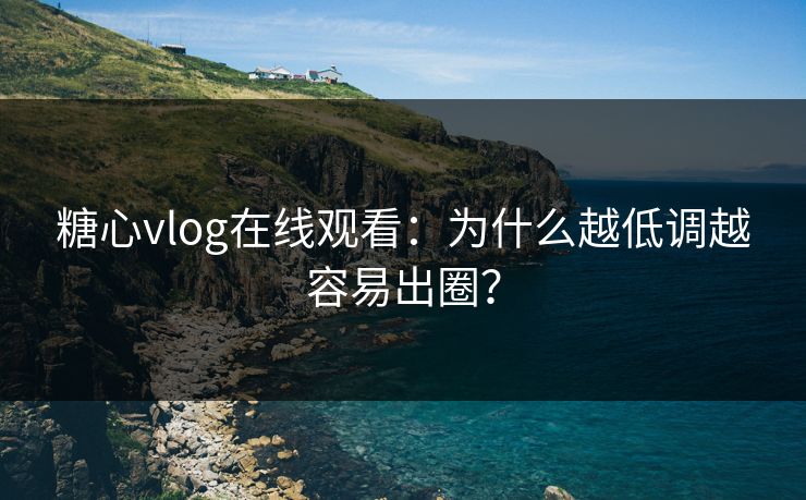 糖心vlog在线观看：为什么越低调越容易出圈？